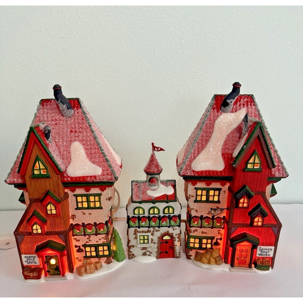 Department 56 Heritage North Pole- Dolls & Santa's Bear Works #5635-9 EXC